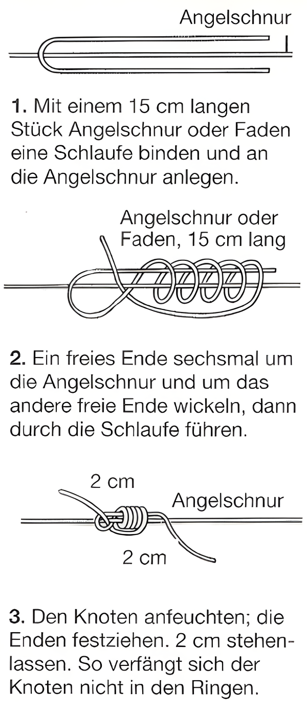 Die 6 wichtigsten Angelknoten. Schritt-für-Schritt-Anleitung
