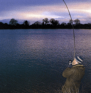 Angeln in Kiesgruben im Winter