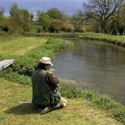 Angler Charles Jardine am Avon, ein weltberühmter Fluss