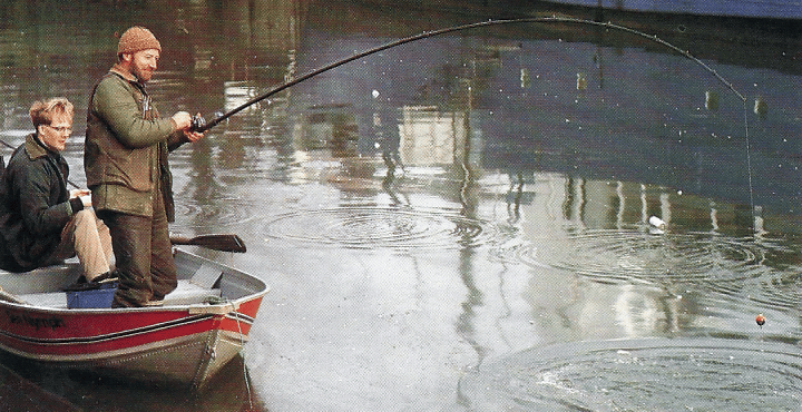 Angler John Watson beim Winterangeln am Wensum